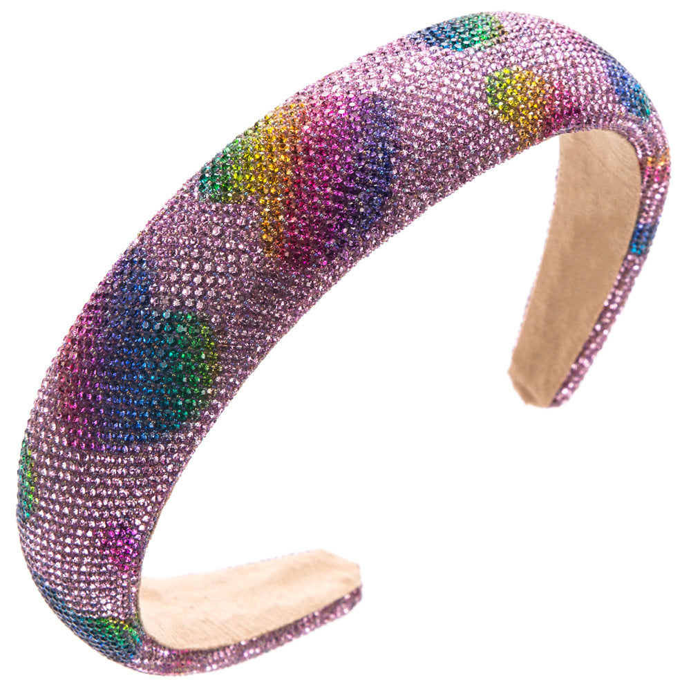 Wholesale Valentine's Day Full Diamond Love Wide Edge Hair Hoops